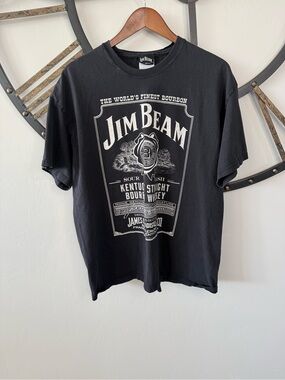 Black Jim Beam Graphic Logo T-Shirt - Men's vintage tee